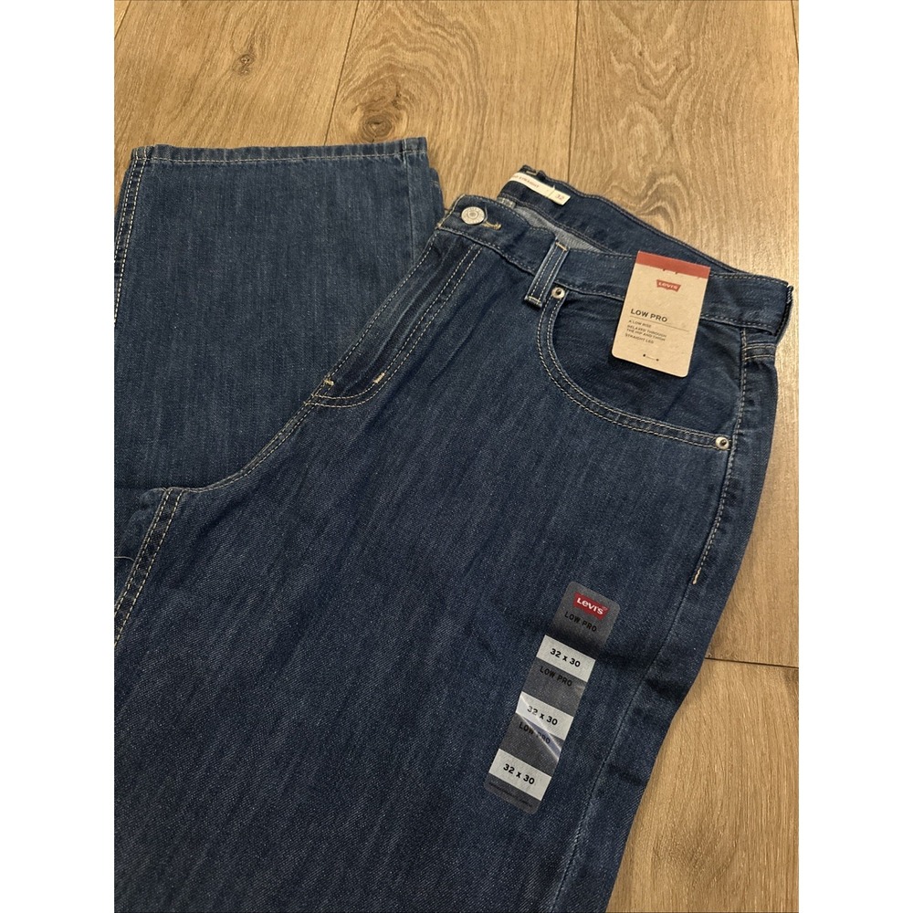 Levis | Womens Low Pro Straight Relaxed Fit Blue Med Wash Denim 32x30 Jeans New